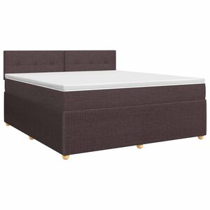 vidaXL Boxspring krevet s madracem Tamno smeđa 140 x 190 cm Tkanina