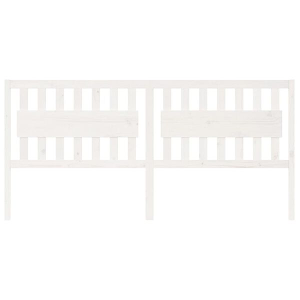 vidaXL Uzglavlje za krevet bijelo 205,5x4x100 cm od masivne borovine