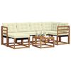 vidaXL Set vanjskih sofa s jastukom 7 pcs Prirodna i krem