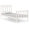 vidaXL Okvir za krevet od masivnog drva bijeli 75 x 190 cm mali