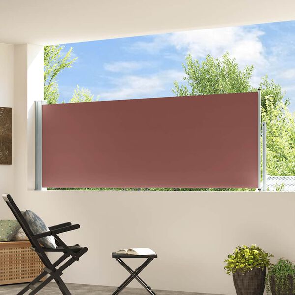 vidaXL Uvlačiva bočna tenda za terasu 100 x 300 cm smeđa