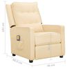 vidaXL Masažna fotelja na podizanje od tkanine krem