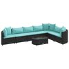 vidaXL 8-dijelni set vrtnih sofa od poliratana s jastucima crni