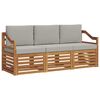 vidaXL Setovi sofa 3 pcs Prirodna i svijetlo siva Čvrsto drvo akacije