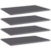 vidaXL Police za knjige 4 kom visoki sjaj sive 60x40x1,5 cm od iverice