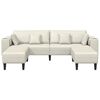 vidaXL Sofa s jastukom 3 pcs Krema Bar&scaron;un