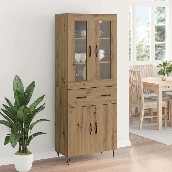 vidaXL Highboard Umjetnički hrast 69,5 x 34 x 90 cm Konstruirano drvo