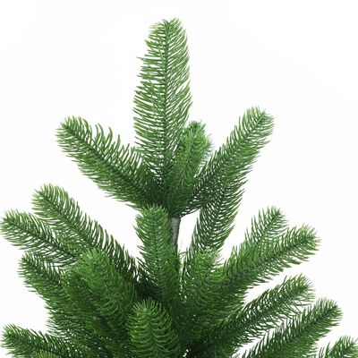 vidaXL Umjetno osvijetljeno božićno drvce s kuglicama 150 cm zeleno