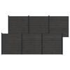 vidaXL Set ograde 6 kom. 1045 x 186 cm WPC i aluminij Crna
