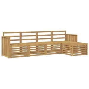 vidaXL Set vanjskih sofa 5 kom. Bijela Čvrsto drvo akacije
