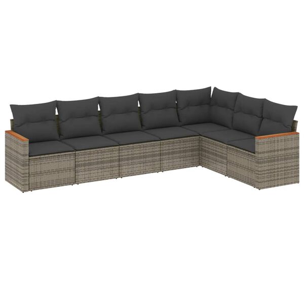 vidaXL 7-dijelni set vrtnih sofa sivi od poliratana