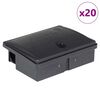 vidaXL Zamke za mi&scaron;eve 20 kom crne 13x10x4 cm