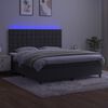 vidaXL Krevet box spring s madracem LED tamnosivi 160x200 cm bar&scaron;un