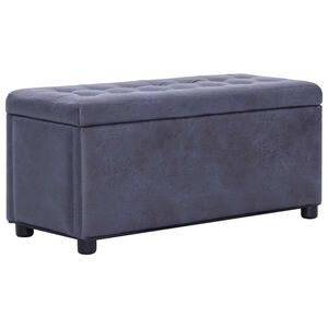 vidaXL Otoman za pohranu od umjetne bru&scaron;ene kože 87,5 cm sivi