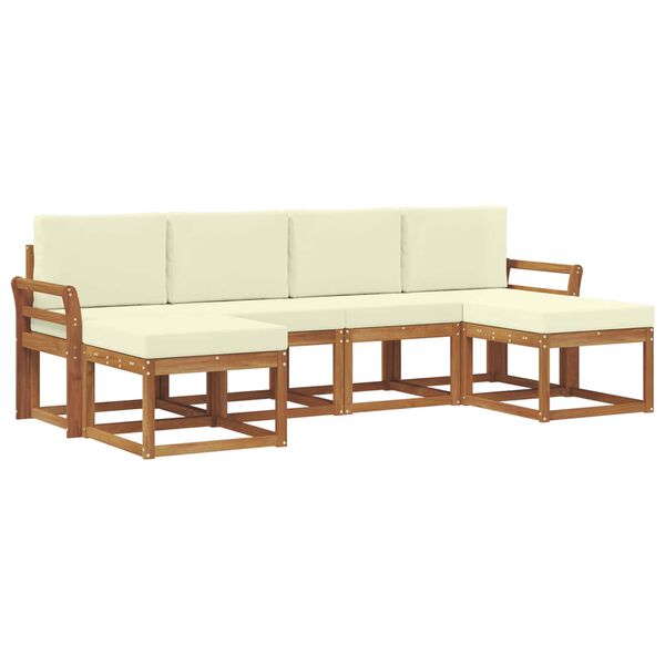 vidaXL Set vanjskih sofa s jastukom 6 pcs Prirodna i krem