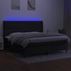 vidaXL Krevet box spring s madracem LED crni 200x200 cm od tkanine