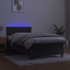 vidaXL Krevet box spring s madracem LED tamnosivi 80 x 200 cm bar&scaron;un