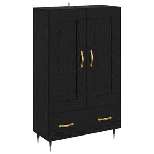 vidaXL Highboard Crni hrast 69,5 x 31 x 115 cm Konstruirano drvo