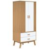 vidaXL Ormar OLDEN bijelo-smeđi 76,5 x 53 x 172 cm od masivne borovine