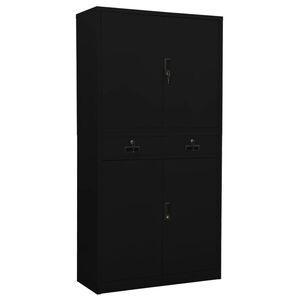 vidaXL Uredski ormarić crni 90 x 40 x 180 cm čelični