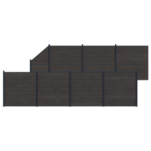 vidaXL Panel ograde 8 pcs WPC i aluminij Crna