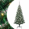 vidaXL Umjetno predsvijetljeno božićno drvce Zelena 180 cm PVC i metal