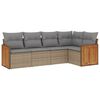 vidaXL 5-dijelni vrtni set sofa s jastucima bež od poliratana