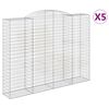 vidaXL Lučne gabionske ko&scaron;are 5 kom 300x50x220/240cm pocinčano željezo