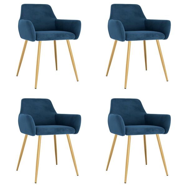 vidaXL Blagovaonske stolice 4 kom plave bar&scaron;unaste