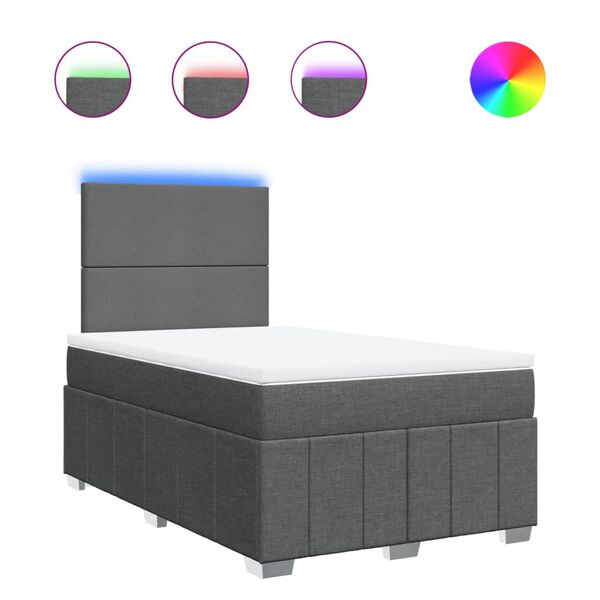 vidaXL Krevet box spring s madracem tamnosivi 120 x 190 cm tkanina