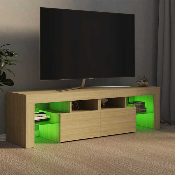 vidaXL TV ormarić s LED svjetlima boja hrasta sonome 140x36,5x40 cm