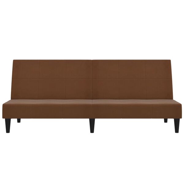 vidaXL Dvosjed na razvlačenje od mikrovlakana smeđi