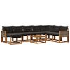 vidaXL Set vanjskih sofa s jastukom 9 pcs Prirodna i crna