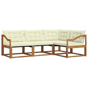 vidaXL Set vanjskih sofa s jastukom 4 pcs Prirodna i krem