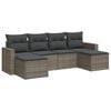 vidaXL 6-dijelni set vrtnih sofa od poliratana s jastucima sivi
