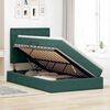 vidaXL Krevet s prostorom za pohranu s LED-om Tamnozelena 120 x 200 cm