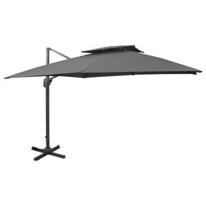 vidaXL Konzolni vrtni suncobran s dvostrukim vrhom 300x300 cm antracit