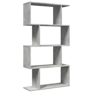 vidaXL Pregrada / regal za knjige 4 razine sivi 70x24x129 cm drveni