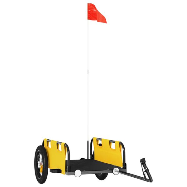 vidaXL Prikolica za bicikl žuta od tkanine Oxford i željeza