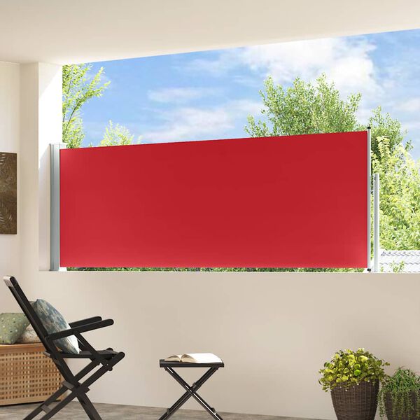vidaXL Uvlačiva bočna tenda za terasu 100 x 300 cm crvena
