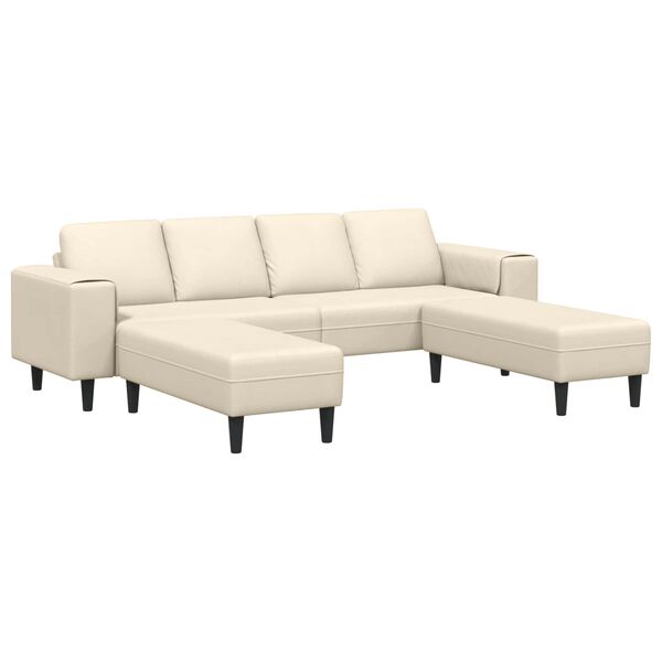 vidaXL Sofa s jastukom Krema 250 x 188 x 76 cm Kordura tekstil