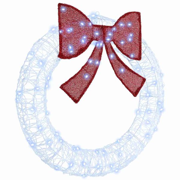 vidaXL Vijenac s 80 LED svjetlima Hladna bijela 92 x 9.5 x 92 cm Akril