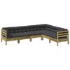 vidaXL 6-dijelni set vrtnih sofa od impregnirane borovine s jastucima