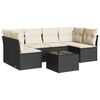 vidaXL 7-dijelni set vrtnih sofa od poliratana s jastucima crni