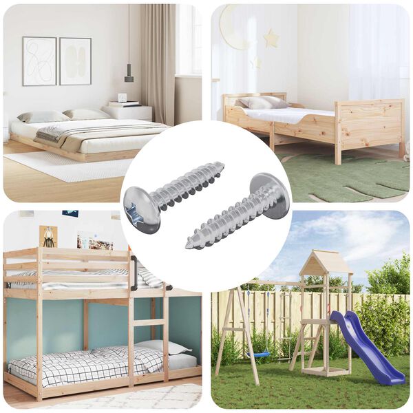 vidaXL Drvene vijake 2 pcs Srebrno M4 x 20 mm Čelik