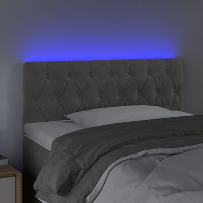 vidaXL LED uzglavlje svjetlosivo 100x7x78/88 cm baršunasto