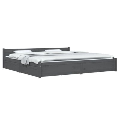 vidaXL Okvir za krevet s ladicama sivi 180 x 200 cm veliki bračni