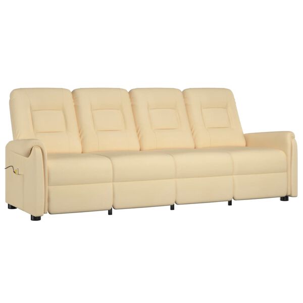 vidaXL Masažni četverosjed od mikrovlakana krem