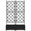 vidaXL Vrtna saksija 2 pcs Crna 80 x 40 x 125,5 cm Čelik