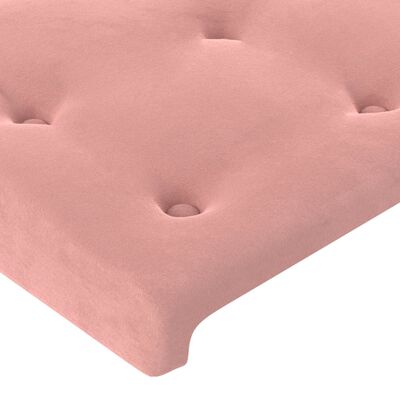 vidaXL Uzglavlje s ušima ružičasto 83 x 23 x 118/128 cm baršunasto
